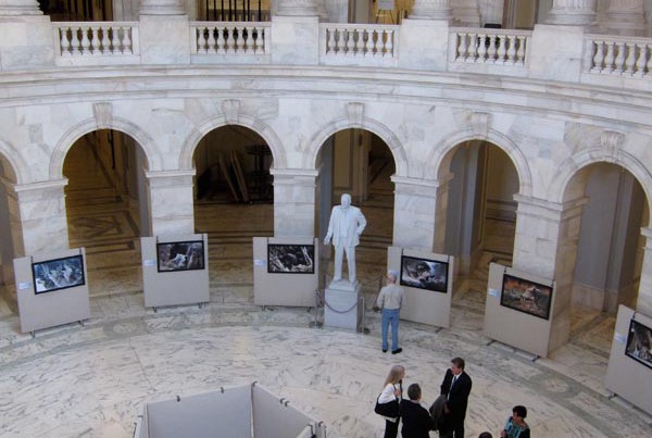 Living with Wolves exhibit at Russell Senate Office Rotunda